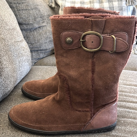 Coach Mid Winter Suede Sheepskin Pull On Brown Boots Size 10 - Picture 15 of 15